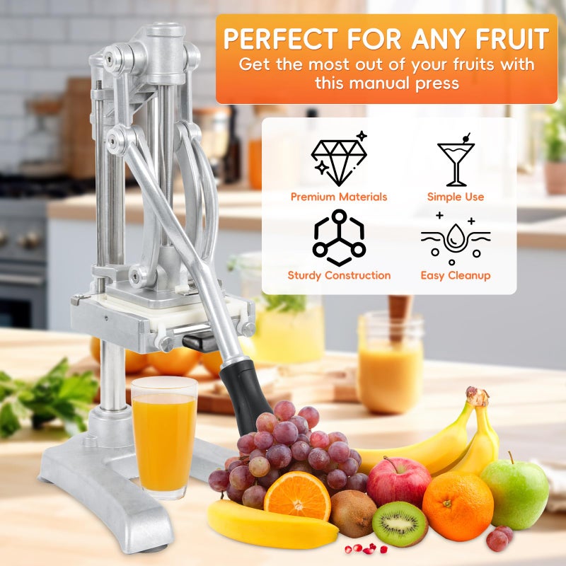 BotaBay Commercial Vegetable Fruit Chopper, Hand Press Juicer, Professional Citrus Juicer for Lime Lemon, Stainless Steel Food Dicer French Fry Cutter Slicer 1/4â€³ & 3/8â€³ & 1/2" Blade - Image 2