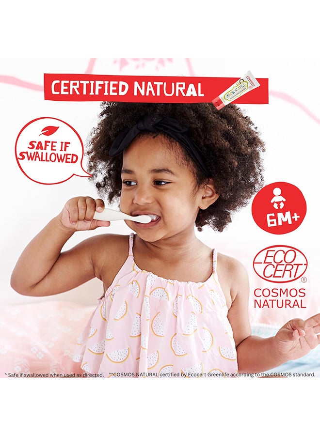 Jack N' Jill Natural Toothpaste Strawberry 50g, Ecocert Certified, Fluoride-Free, Safe, Gentle & Fun Baby Toothpaste - Image 3