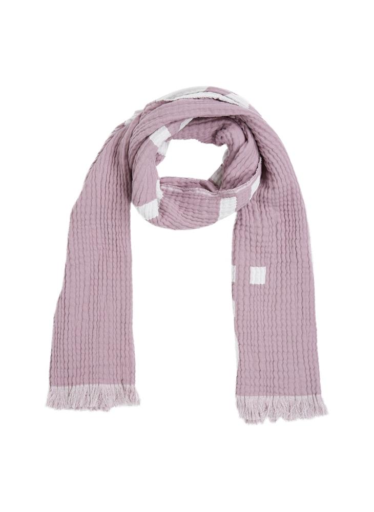 CALVIN KLEIN Logo 2-Tones Cotton Gauge Scarf  - Image 1
