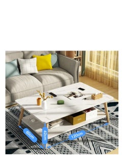 Golden Double Deck Nordic Living Room Small Tea Table Balcony Simple Creative Tea Table Simple Household Small Table  - Image 2