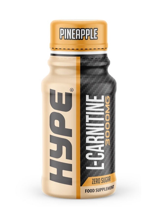 Hype - L-Carnitine 3000mg Shot Increases energy Pineapple (Pack of 12) - Image 1
