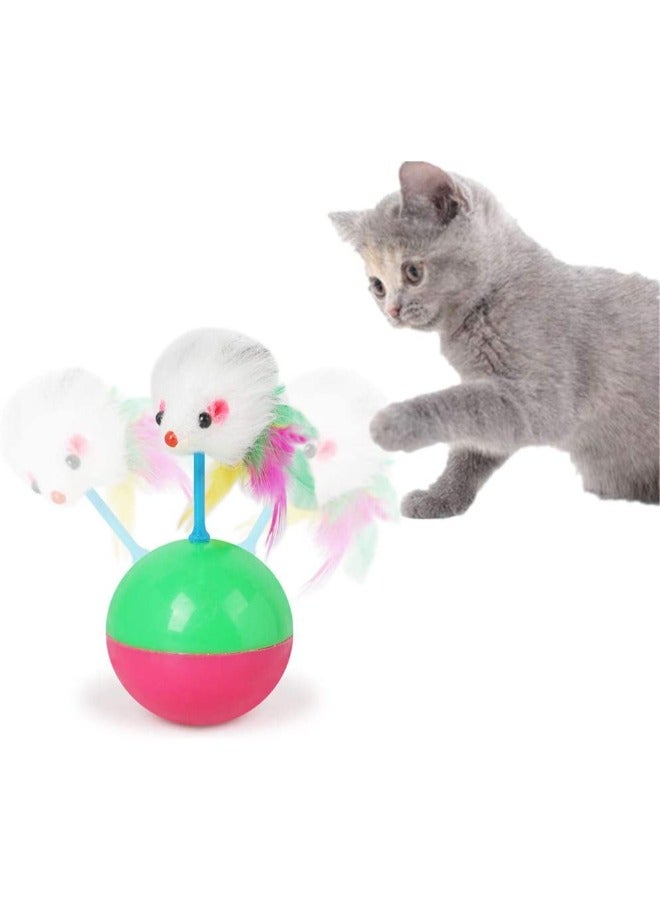 PETSARY Plush Toy Cat Toys Interactive Cat Toy Cat Ball Toys | Interactive Cat Toys for Indoor Cats Cat Toys Balls | Cat Treat Toy Cat Feather Toys | Cat Mouse Toy Playing Cat and Kitten Exercise - Image 5