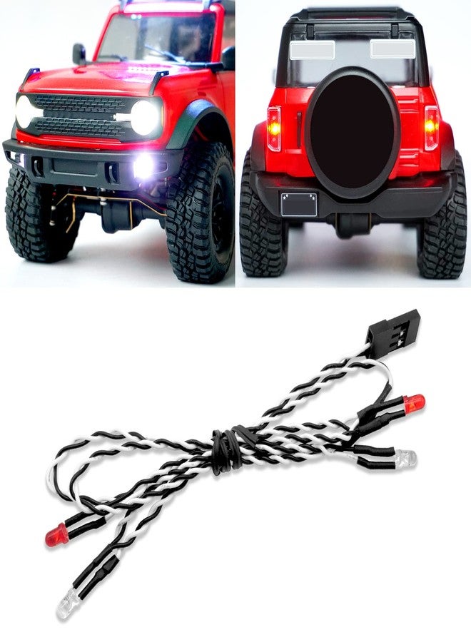 OGUNKE مجموعة مصابيح أمامية وخلفية LED لجهاز التحكم عن بعد TRX4M 1/18 سيارة زاحفة (أبيض وأحمر) - Image 1