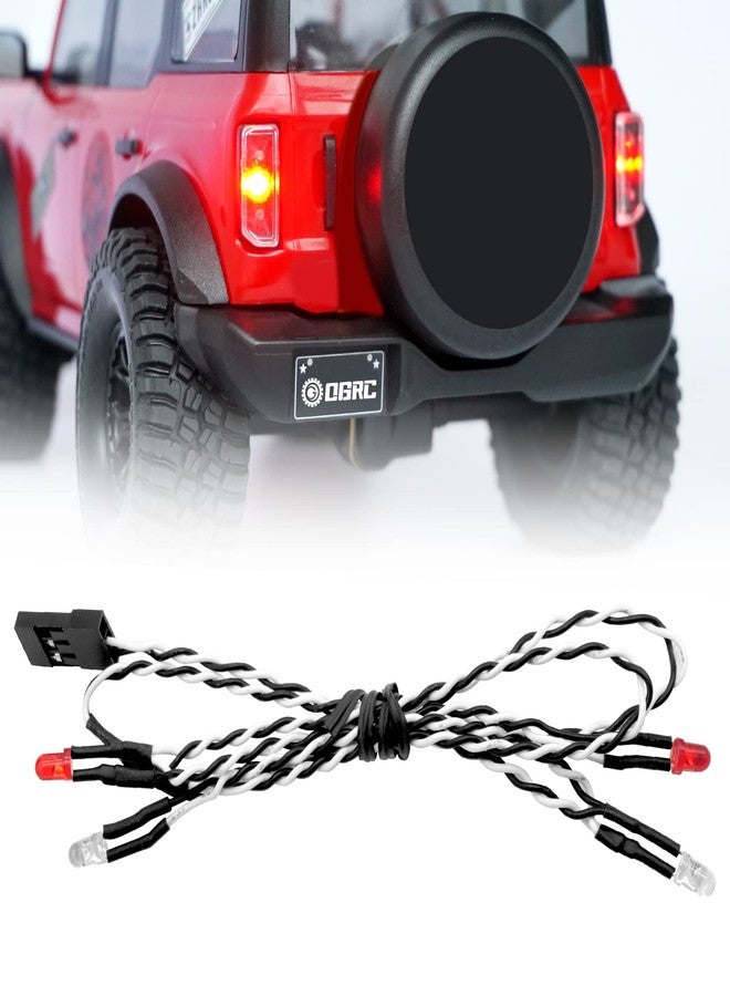 OGUNKE مجموعة مصابيح أمامية وخلفية LED لجهاز التحكم عن بعد TRX4M 1/18 سيارة زاحفة (أبيض وأحمر) - Image 4