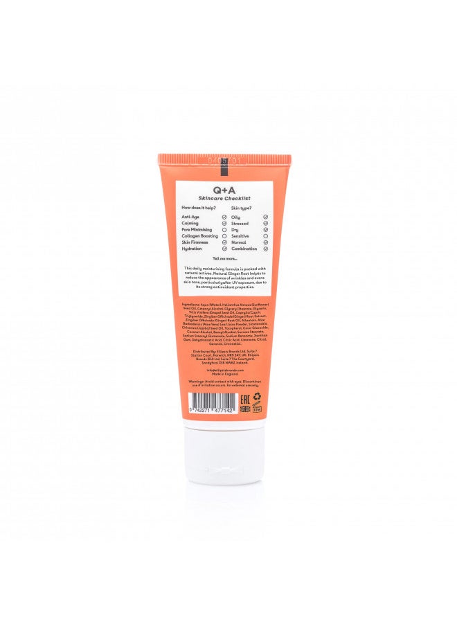 Q+A Ginger Root Daily Moisturizer. A calming face moisturizer packed with antioxidants. 75ml/2.5fl.oz