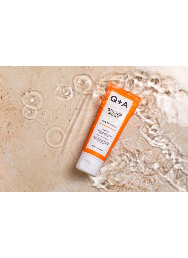 Q+A Ginger Root Daily Moisturizer. A calming face moisturizer packed with antioxidants. 75ml/2.5fl.oz