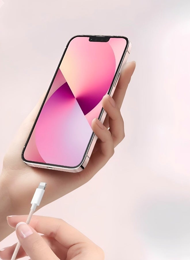 2 Meters Charging Cable 60W Long Braided Type C Charger Cable for Fast Charging USB C to USB C Charger Cable for iPhone 15 Series/Samsung/MacBook/Google/Android/Laptop Phone Charger Cable Pink Color - Image 2