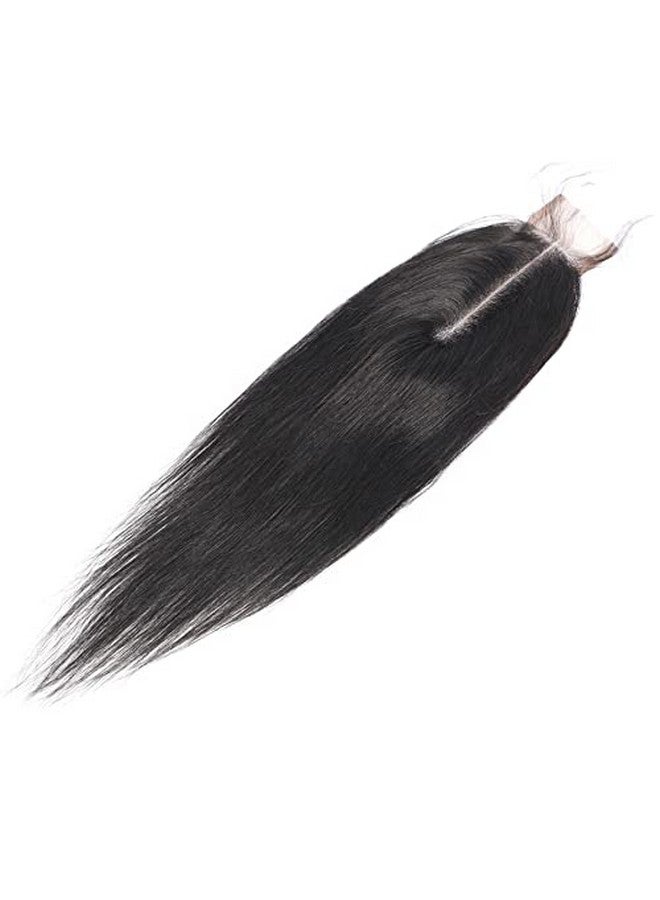 Risbaer Brazilian 2X6 Lace Closure Straight 100% Human Hair Deep Middle Part Straight Transparent Lace Closure Remy Hair Kim K Closure With Baby Hair Natural Color(16 Inch) - Image 4