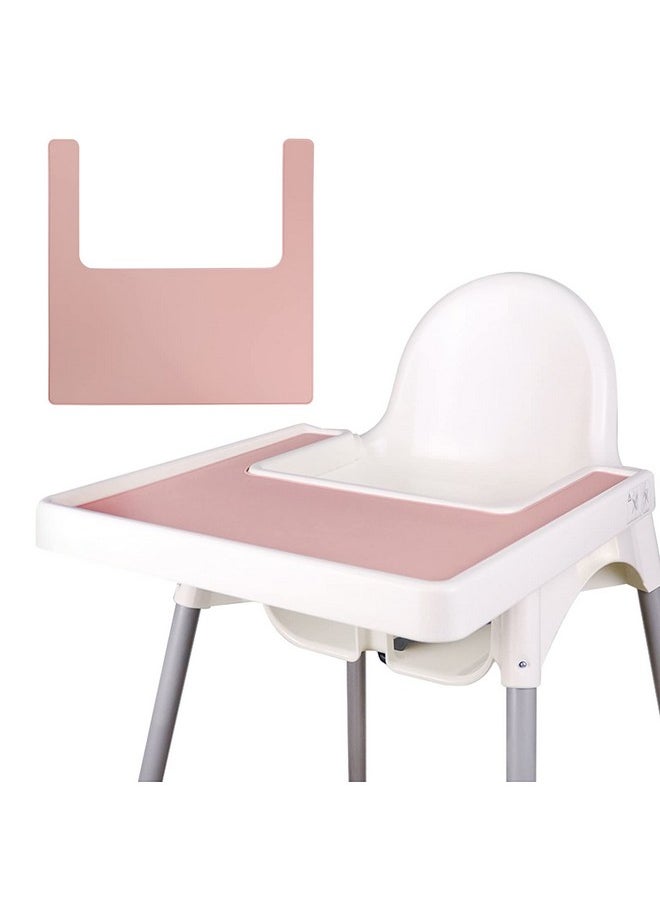 Lomgwumy - High Chair Placemat Durable High Chair Placemat Silicone Clean And Hygienic Suitable For Ikea Antilop Highchai For Toddlers And Babies (Pink) - Image 1