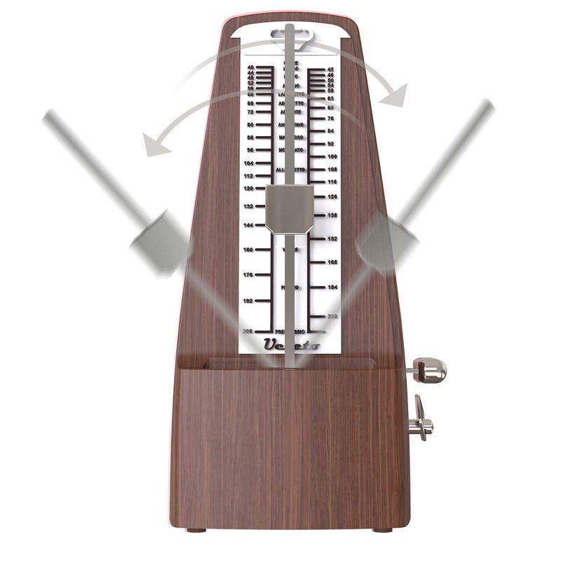 Ueteto Mechanical Metronome Wood Grained Loud Sound/High Precision/No batteries Needed/for Piano/Guitar/Violin/Drum and Other Instruments (Tower design) - Image 2