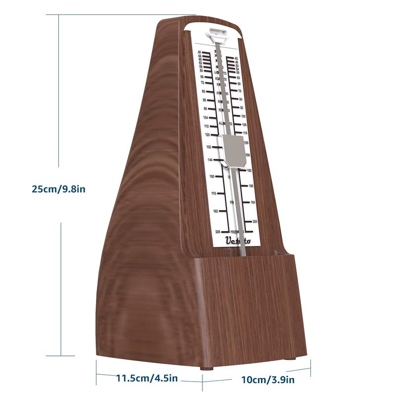 Ueteto Mechanical Metronome Wood Grained Loud Sound/High Precision/No batteries Needed/for Piano/Guitar/Violin/Drum and Other Instruments (Tower design) - Image 3