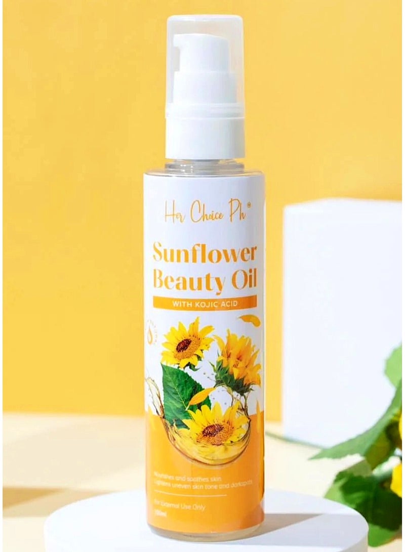Her Choice Ph Sunflower oil for removing dark spots, can be used as a daily moisturizer or serum, 100 ml. - Image 1