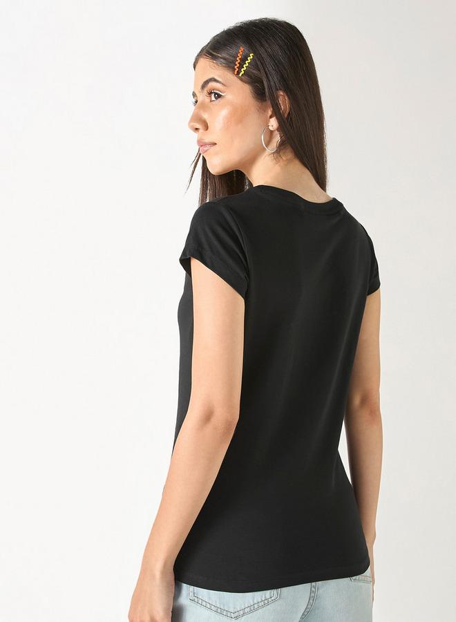 SP Characters Garfield Print T-shirt with Crew Neck and Short Sleeves - Image 3