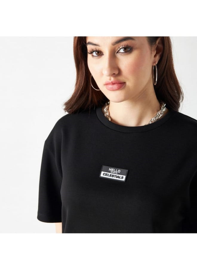 SP Characters The Celestials Print Round Neck T-shirt with Short Sleeves  - Image 2