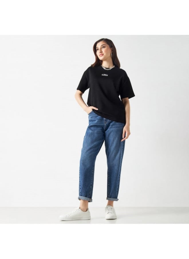 SP Characters The Celestials Print Round Neck T-shirt with Short Sleeves  - Image 4