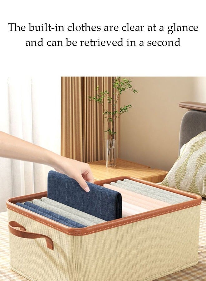 DUNISO 3 Pieces Foldable Closet Storage Organizer Washable Closet Storage Box with Carrying Handles Cube Storage Bin for Clothes Wardrobe Home Bedroom Office - Image 5