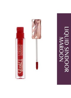 Glam 21 Glam21 Liquid Sindoor؛ أداة وضع ذات طرف إسفنجي؛ خالية من التلطخ وتدوم طويلاً؛ لون عنابي 7 مل  - Image 3