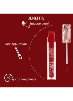 Glam 21 Glam21 Liquid Sindoor؛ أداة وضع ذات طرف إسفنجي؛ خالية من التلطخ وتدوم طويلاً؛ لون عنابي 7 مل  - Image 4