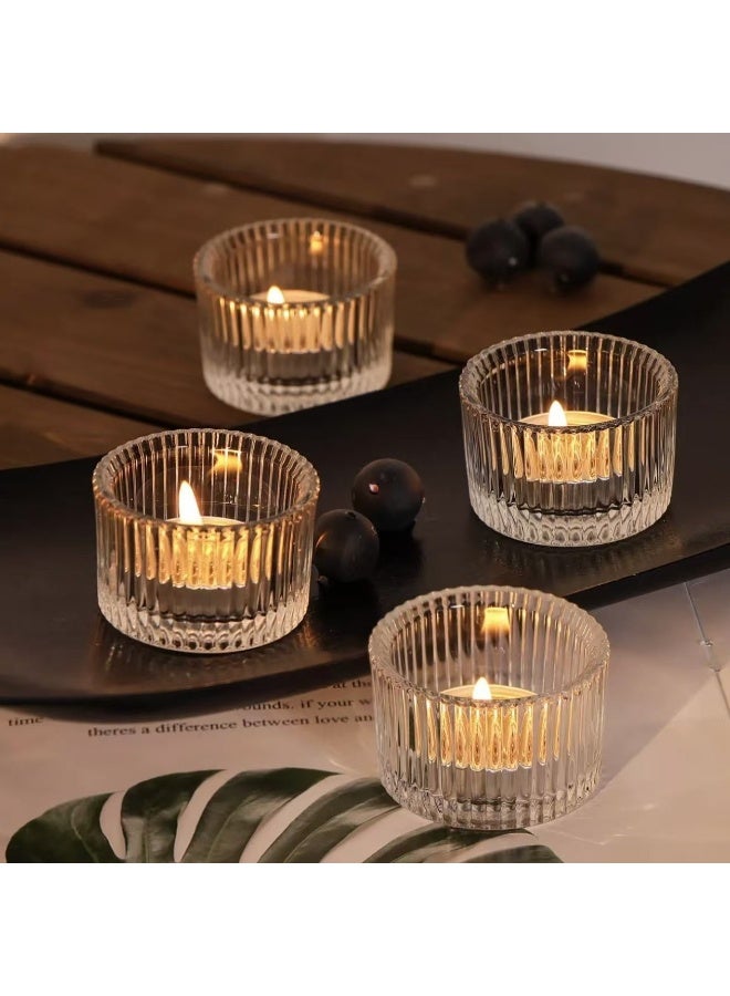 هومستر واضح تيلايتحامل الشموع مجموعة من 10، الزجاج تتمنى حامل الشموع الصغيرة، حامل الشموع العمودي للزفاف طاولة مركزية الطفل دش ديكور المنزل - Image 5