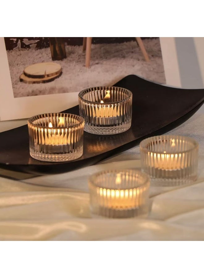 هومستر واضح تيلايتحامل الشموع مجموعة من 10، الزجاج تتمنى حامل الشموع الصغيرة، حامل الشموع العمودي للزفاف طاولة مركزية الطفل دش ديكور المنزل - Image 2