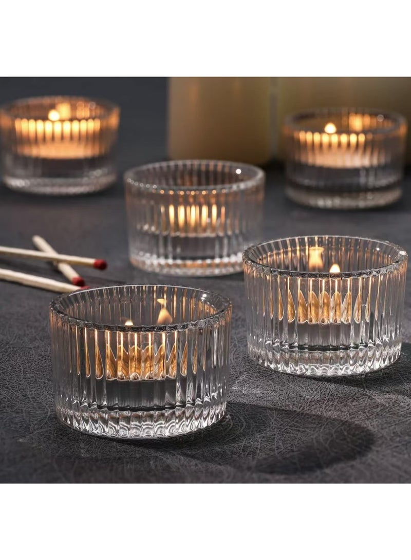 هومستر واضح تيلايتحامل الشموع مجموعة من 10، الزجاج تتمنى حامل الشموع الصغيرة، حامل الشموع العمودي للزفاف طاولة مركزية الطفل دش ديكور المنزل - Image 3