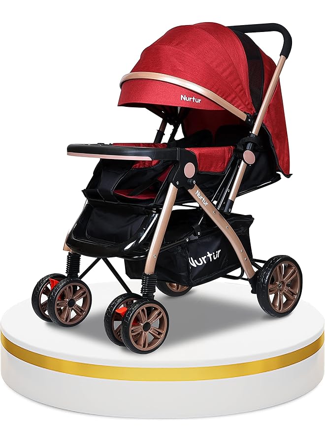 Nurtur Wilder Baby Kids Travel Stroller 5 Point Safety Harness Adjustable Backrest And Canopy Reversible - Image 1