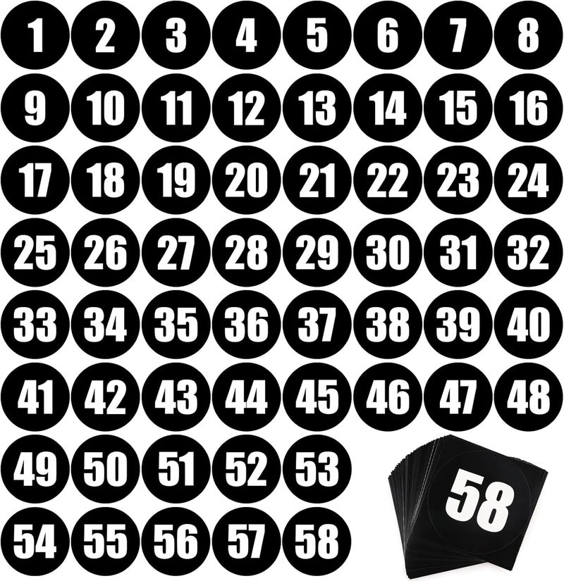 Fowecelt 58 Pcs 4 Inch Classroom Floor Dots Floor Stickers, Multicolor Classroom Spots Markers Line Up Self Adhesive Vinyl Stickers for Preschool and Kindergarten Elementary Teachers Kids (Black) - Image 1