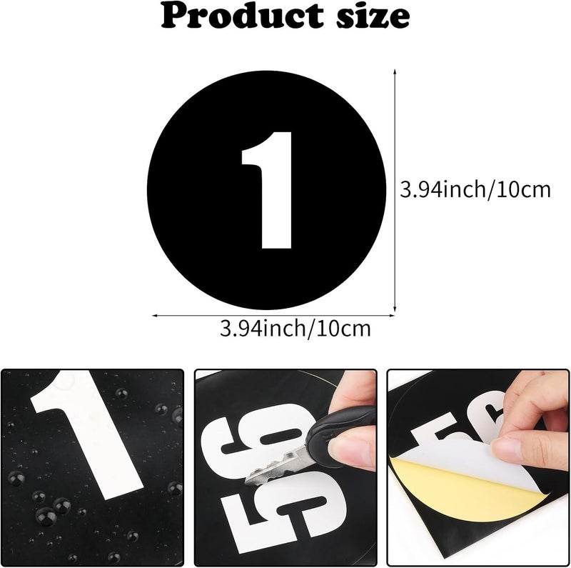 Fowecelt 58 Pcs 4 Inch Classroom Floor Dots Floor Stickers, Multicolor Classroom Spots Markers Line Up Self Adhesive Vinyl Stickers for Preschool and Kindergarten Elementary Teachers Kids (Black) - Image 2