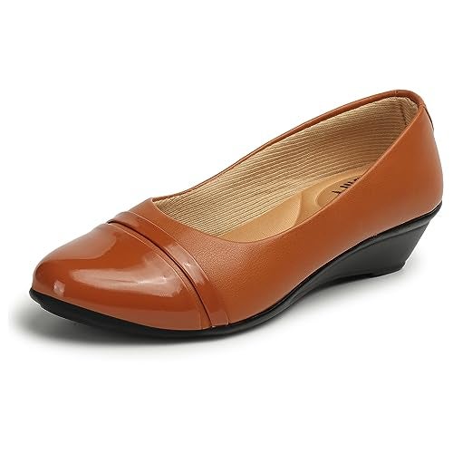 Denill Women Slip on Bellies(Ballet Flats) Tan UK 9 - Image 1