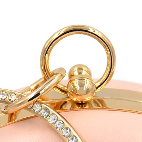 INOVERA (LABEL) Women's Floral Evening Clutch Ladies Party Wedding Round Purse Bag, Rose Gold - Image 5