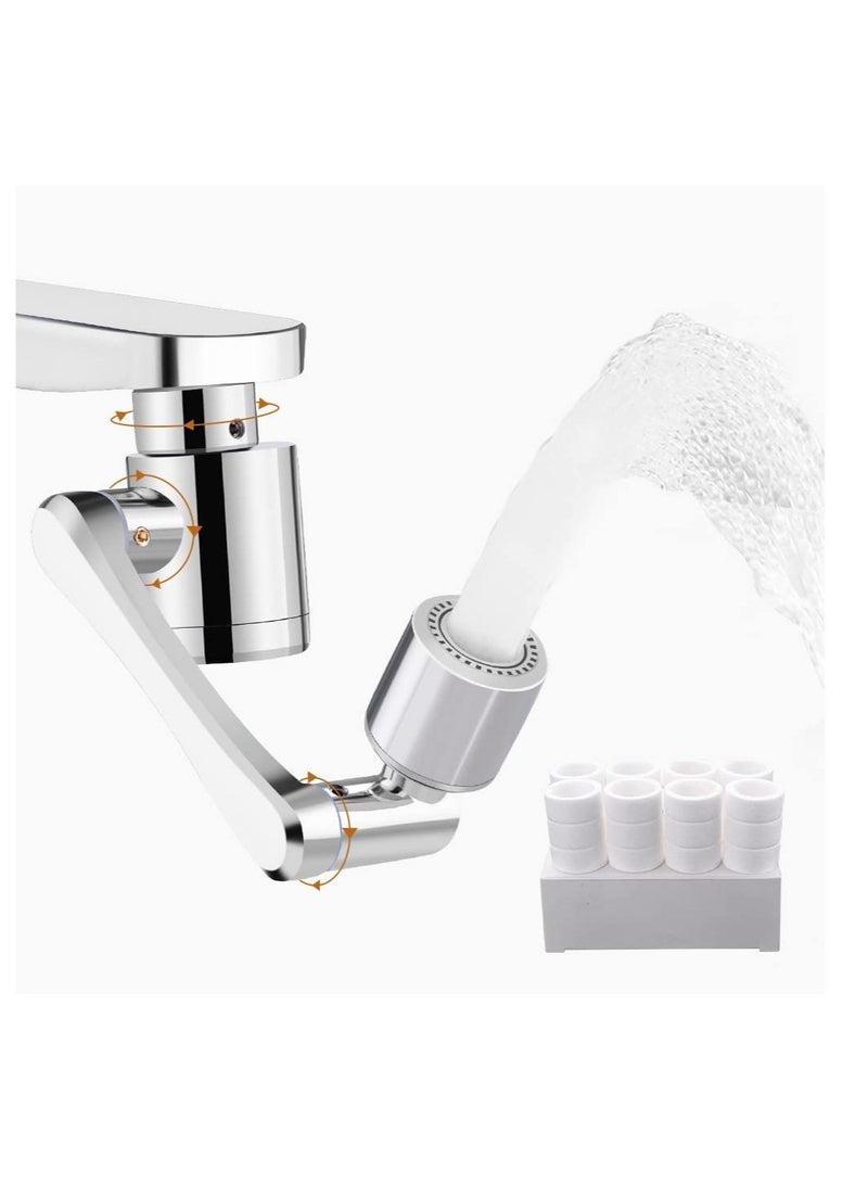 Excefore Faucet Extender, 1080° FilterSwivel Faucet Aerator, Durable Splash Proof Faucet, 2 Types of Water Discharge Model, Multifunctional Robot Arm for Cleaning Eyes/Hair/Face for Kitchen and Bathroom  - Image 1