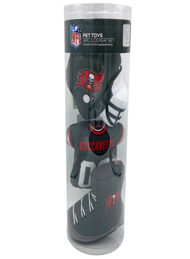 Pets First NFL Pet Toy - Tampa Bay Buccaneers Locker Room Set Toy for Dogs & Cats. Stuffed pet Toys with Chewable Squeaker Sound. Football Themed Dog & Cat Toy Set: Helmet, Jersey, & Boots/Cleat - Image 2