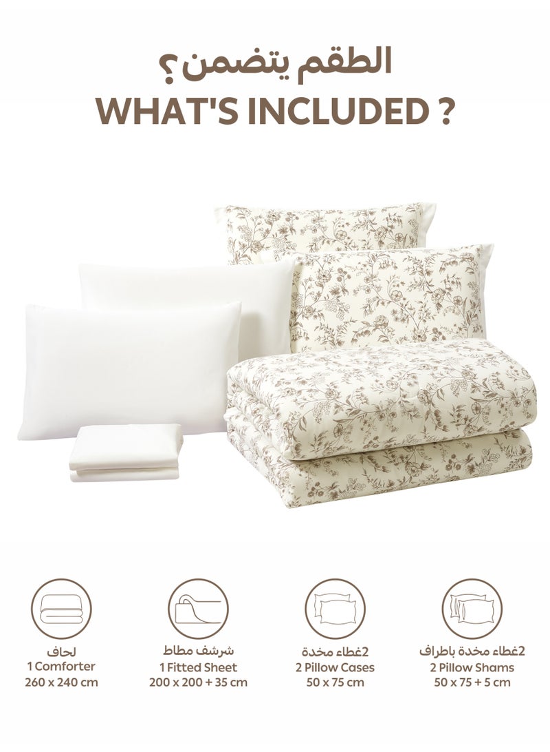 Doona Bedding Comforter Set, Fits 200×200 cm King Size Bed – 6 Pcs Reversible Printed Design – 350 GSM All-Season Comforter – Premium Brushed Microfiber - Image 4