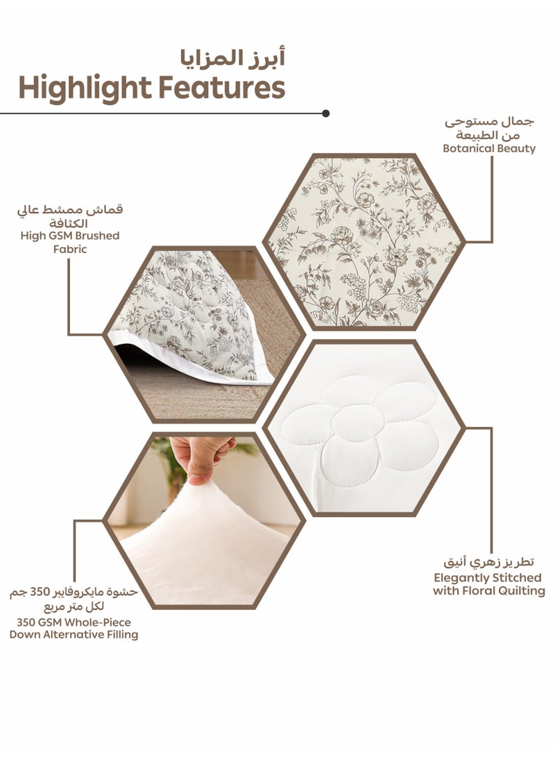 Doona Bedding Comforter Set, Fits 200×200 cm King Size Bed – 6 Pcs Reversible Printed Design – 350 GSM All-Season Comforter – Premium Brushed Microfiber - Image 5