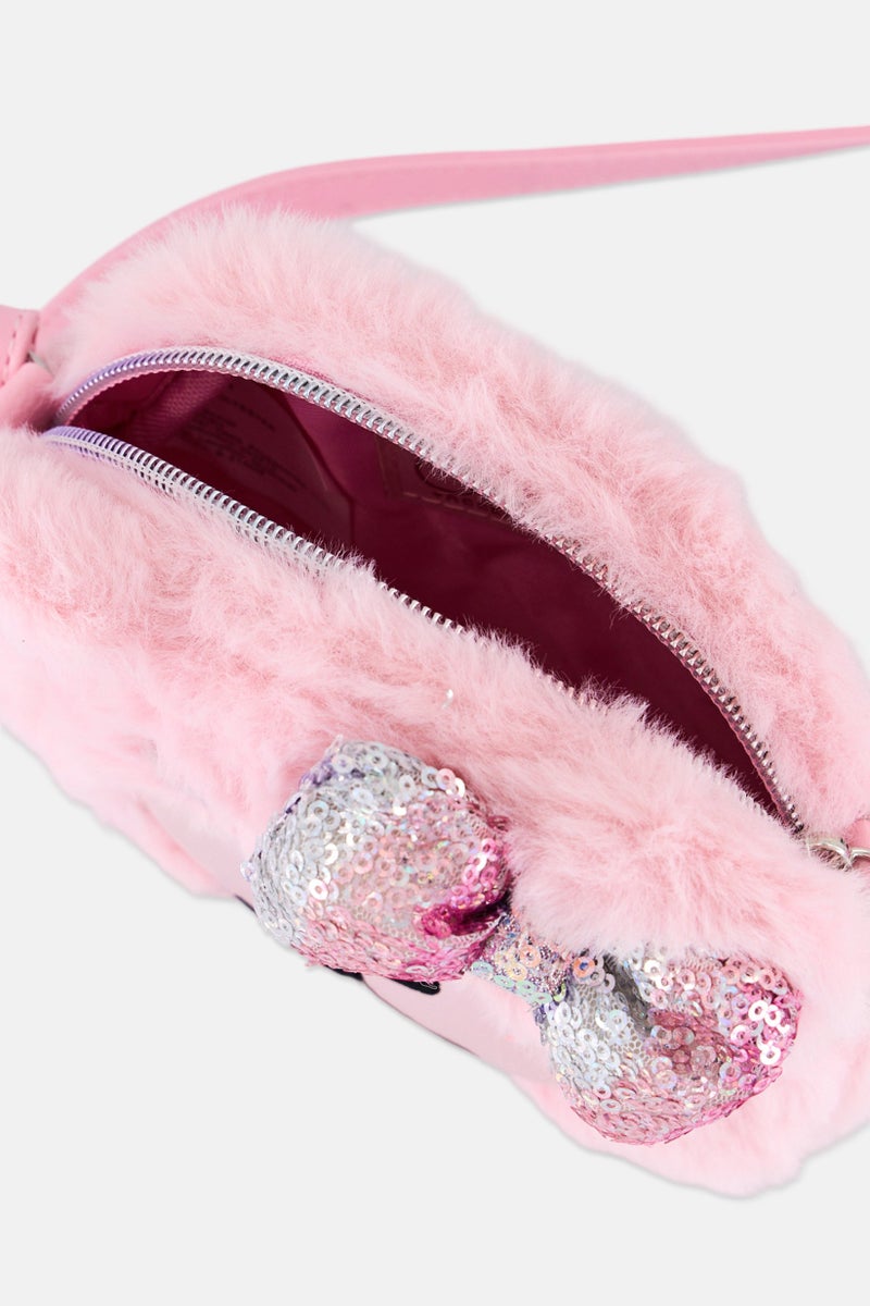 Miss Gwen's OMG Kids Girl Winny Faux Fur Cross Body Bag, Pink  - Image 3