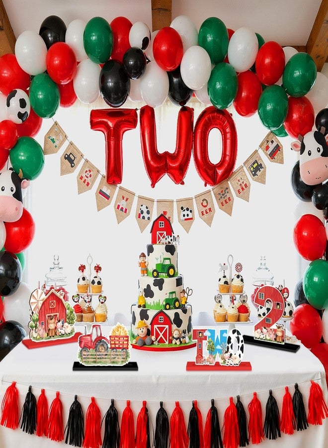 TagreSpike 4Pcs Farm Animal 2nd Wooden Table Centerpieces Farm Barnyard Happy 2nd Birthday Table Sign Party Supplies for 2 Years Old Baby Shower Boys Girls Birthday Party Supplies Decor Photo Props Kids - Image 5