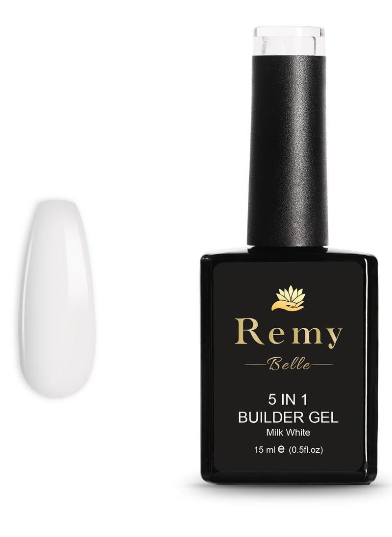 Remy Belle 5 IN 1 Builder Gel Milk White 15ml Nail Extension Tips and Strengthener Requires Curing Under LED UV Lamp  - Image 1