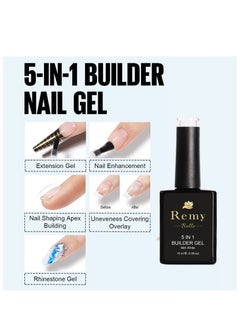Remy Belle 5 IN 1 Builder Gel Milk White 15ml Nail Extension Tips and Strengthener Requires Curing Under LED UV Lamp  - Image 2