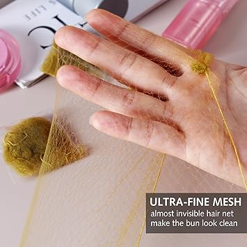 DILUSILK Hair Nets for Buns Hair Bun Nets Blonde Ballet Hair Net for GirlsInvisible Hair Bun Net Set Elastic Edge Mesh Hair Bun Holder for Women Girls Ballet Dancer NurseHairnets for Bun - Image 3