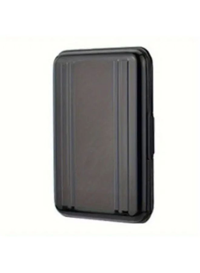 حافظة بطاقات SD من الألومنيوم الممتاز 16 فتحة صندوق تخزين أسود مقاوم للصدمات - Image 1