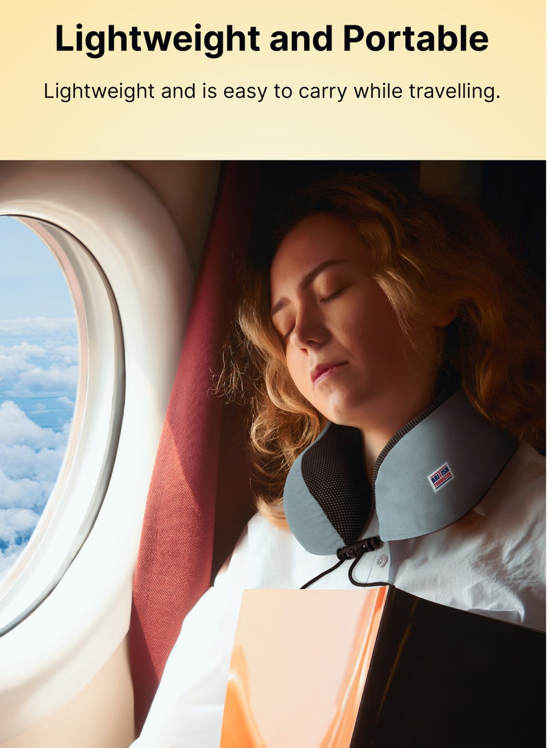 BRITISH TOURISTER Travel Pillow, Memory Foam, Airplane Neck Pillow Grey - Image 5