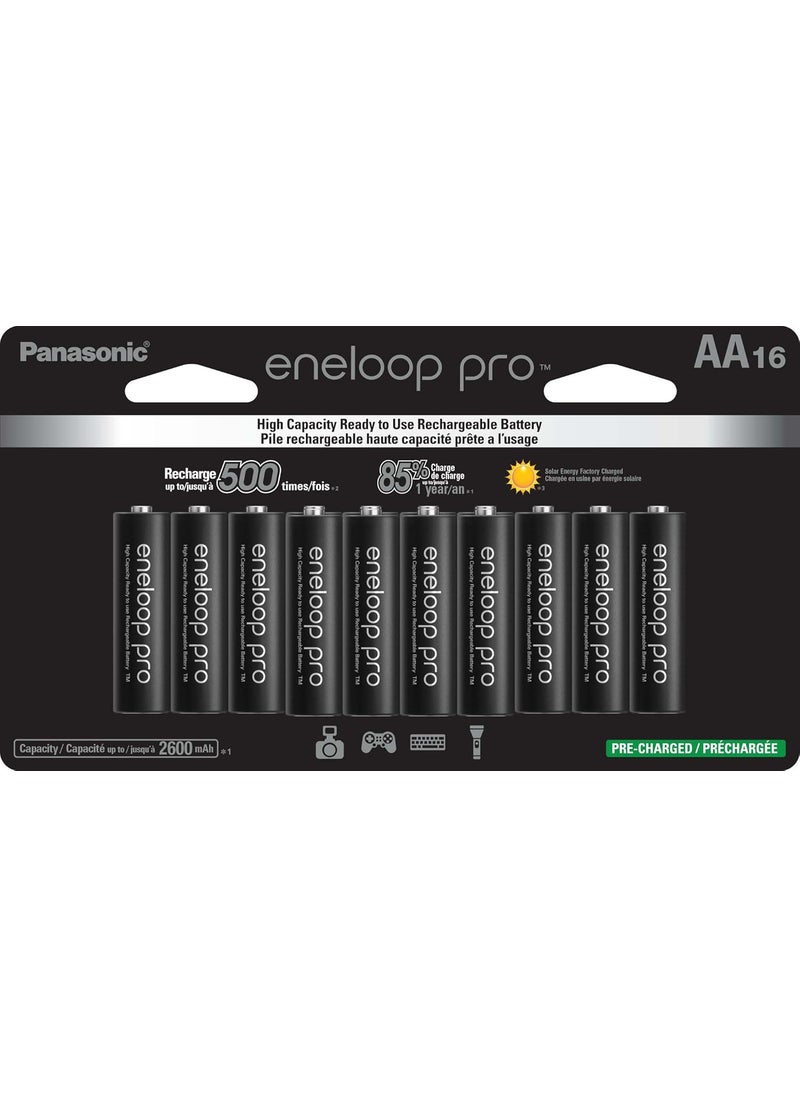eneloop Eneloop Panasonic BK3HCCA16FA pro AA High Capacity NiMH PreCharged Rechargeable Batteries 16Battery Pack  - Image 1