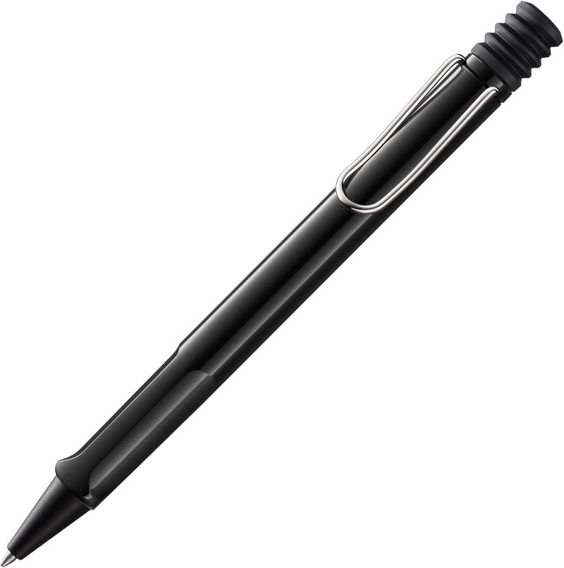 لامي قلم حبر جاف LAMY safari 219 - قلم أسود عصري مع مقابض غائرة، مشبك معدني مطلي بالكروم وتصميم كلاسيكي - مع حشوة كبيرة - عرض الخط M - Image 1