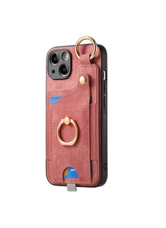 Case Cover For iPhone 7 Plus / 8 Plus Retro Skin-feel Ring Card Bag Phone Case with Hang Loop Pink