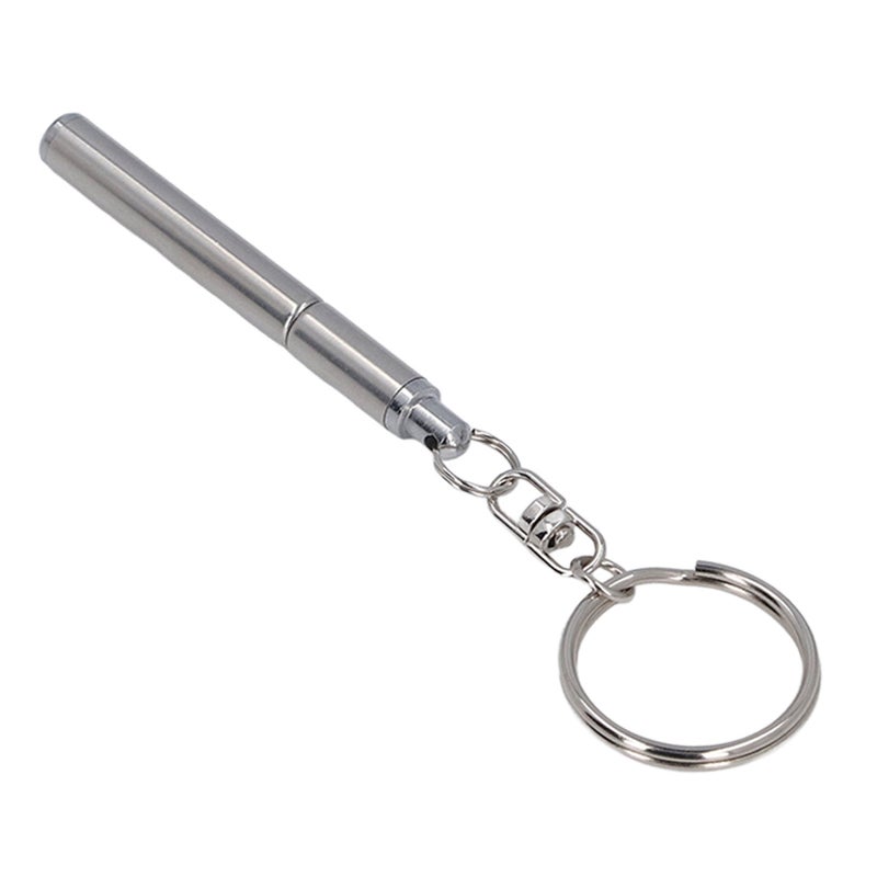 Stainless Steel Retractable Pocket Pen Simple Portable Metal Keychain Key Chain Gift - Image 3