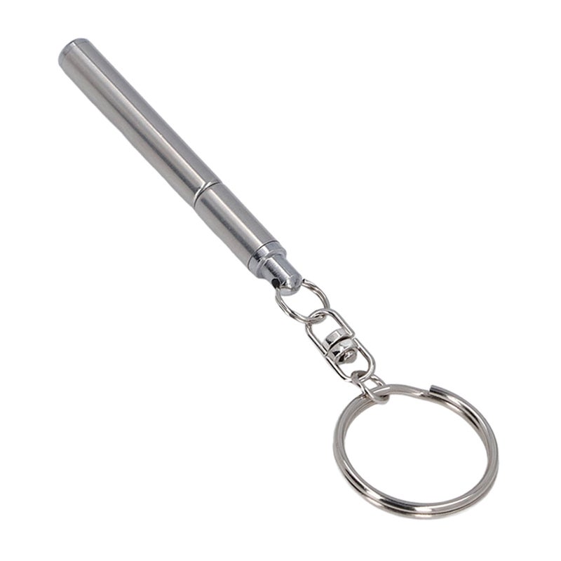 Stainless Steel Retractable Pocket Pen Simple Portable Metal Keychain Key Chain Gift - Image 1