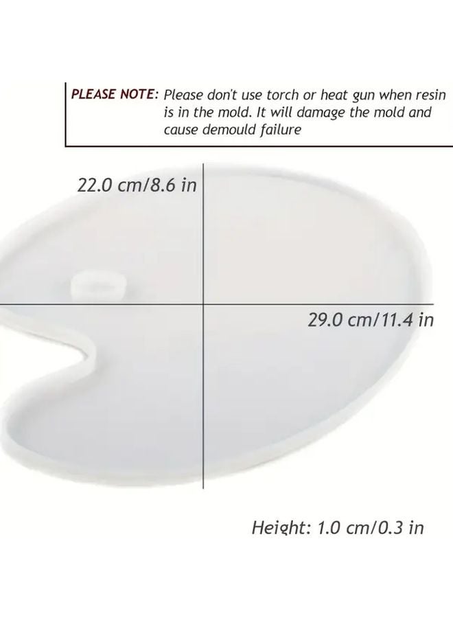 Silicone Resin Mold Palette Epoxy Paint Tray Casting Mold Easy To Hold Mix Colors - Image 5