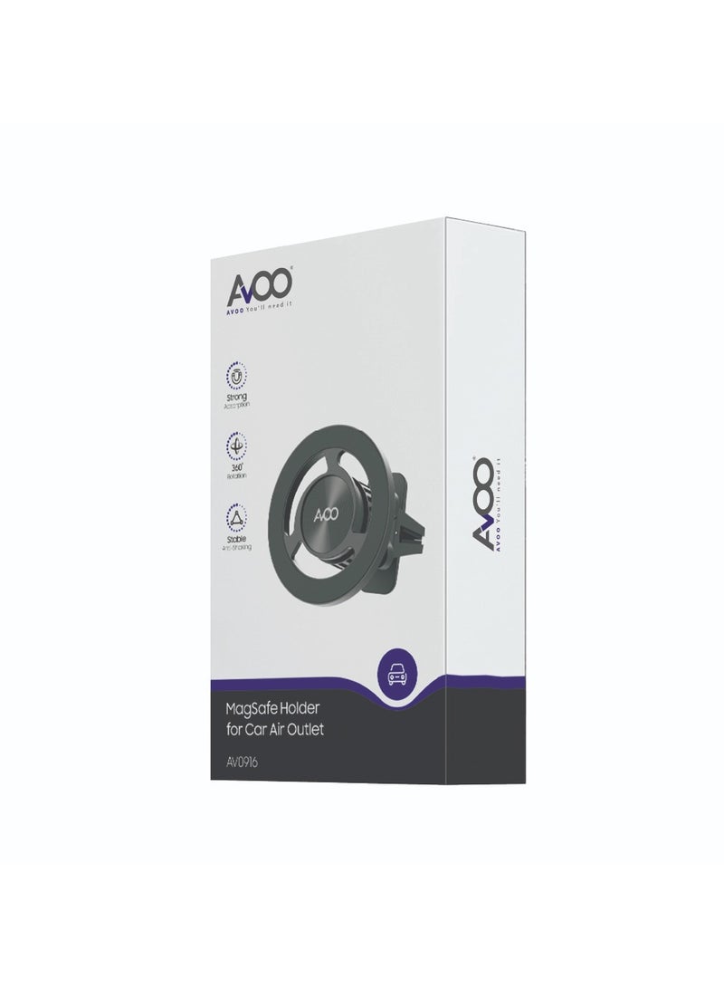 AVOO Car Phone Magnet, Magnetic Car Air Vent Phone Holder, Rotatable Magnetic Car Mount - Image 2