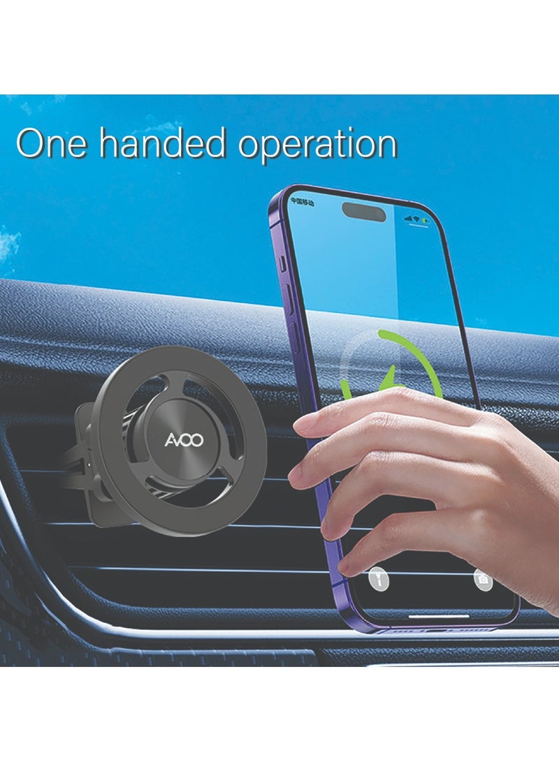 AVOO Car Phone Magnet, Magnetic Car Air Vent Phone Holder, Rotatable Magnetic Car Mount - Image 4