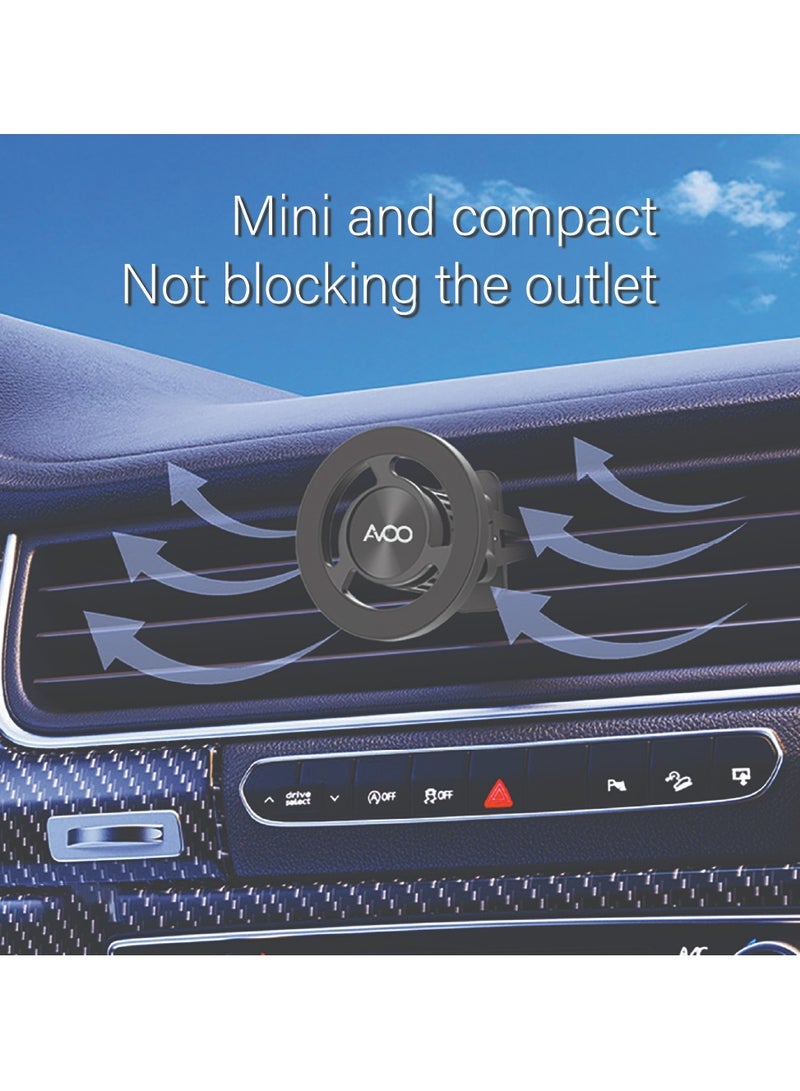 AVOO Car Phone Magnet, Magnetic Car Air Vent Phone Holder, Rotatable Magnetic Car Mount - Image 3